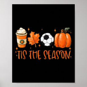 Detta är säsongspumpan Löv latte Fall Soccer Poster