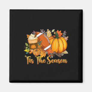 Detta är säsongspumpan Löv Latte Fall Thanksgivna Magnet