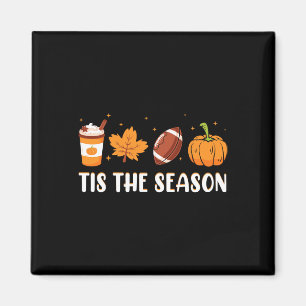 Detta är säsongspumpan Löv Latte Fall Thanksgivna Magnet