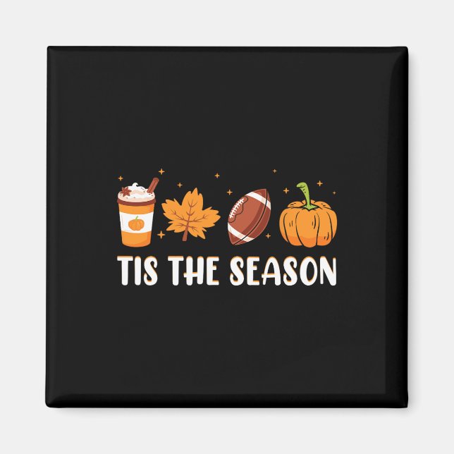 Detta är säsongspumpan Löv Latte Fall Thanksgivna  Magnet (Framsidan)