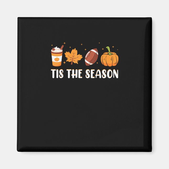 Detta är säsongspumpan Löv Latte Fall Thanksgivna  Magnet (Framsidan)