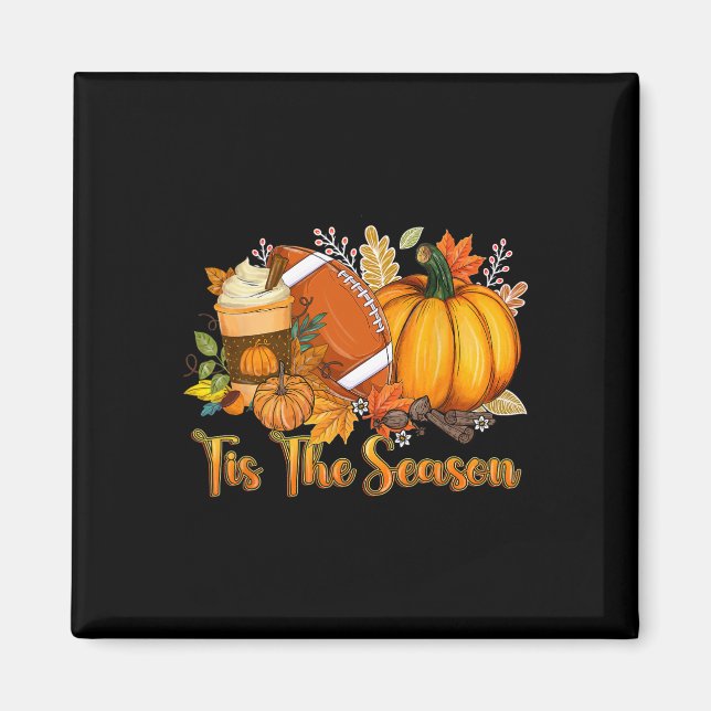 Detta är säsongspumpan Löv Latte Fall Thanksgivna  Magnet (Framsidan)