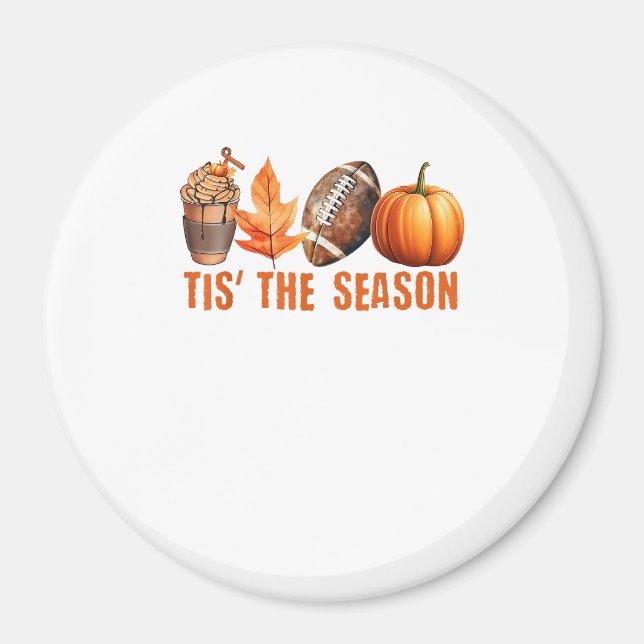 Detta är säsongspumpan Löv Latte Fall Thanksgivna  Magnet (Framsidan)