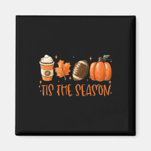 Detta är säsongspumpan Löv Latte Fall Thanksgivna Magnet