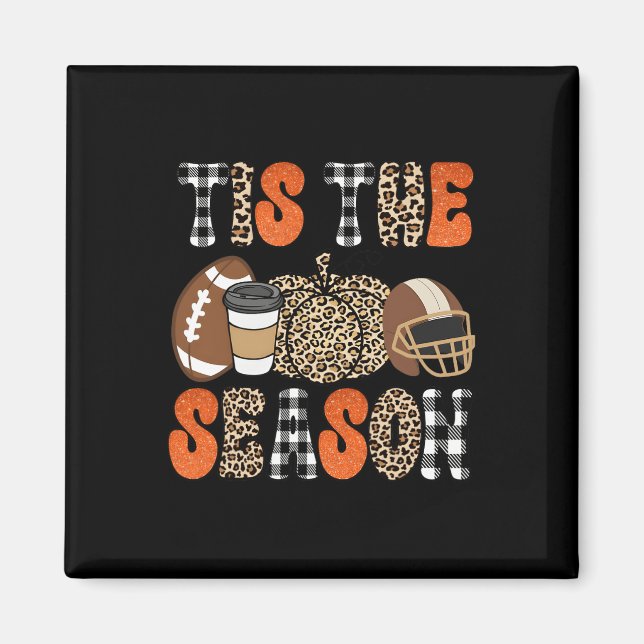 Detta är säsongspumpan Löv Latte Fall Thanksgivna  Magnet (Framsidan)