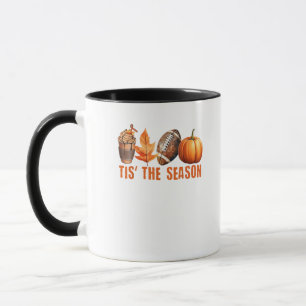 Detta är säsongspumpan Löv Latte Fall Thanksgivna  Mugg