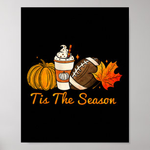 Detta är säsongspumpan Löv Latte Fall Thanksgivna Poster