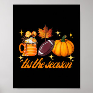 Detta är säsongspumpan Löv Latte Fall Thanksgivna Poster
