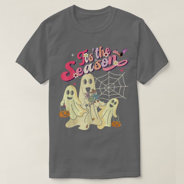 Detta är säsongspumpkin Boo 60-talets Hippie Hallo T Shirt (Design framsida)