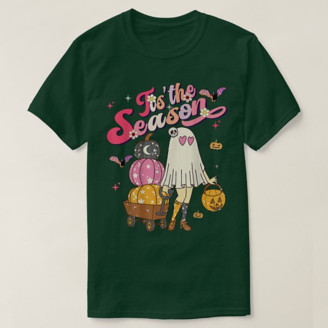Detta är säsongspumpkin Boo 60-talets Hippie Hallo T Shirt (Design framsida)