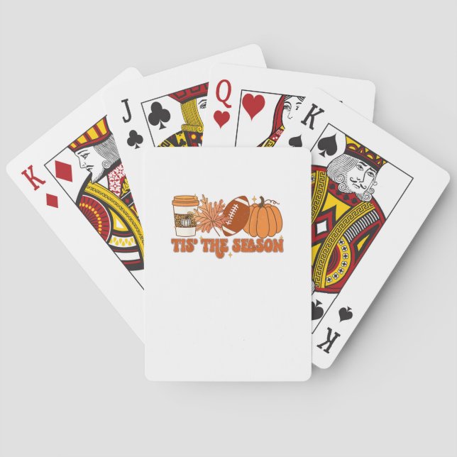 Detta är säsonspumpan Löv Thanksgiving Football Casinokort (Baksidan)