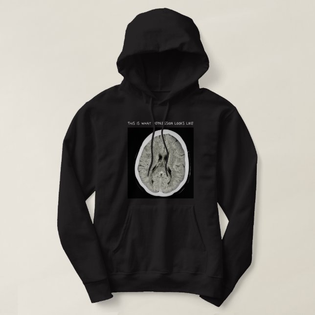 Detta är vad Depression ser ut som FullCTScan Hoodie (Design framsida)