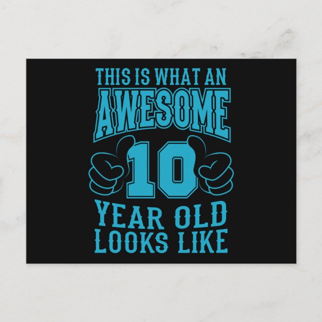 DETTA ÄR VAD EN FANTASTISK 10-ÅRING Fyller 10 Vykort (Framsida)