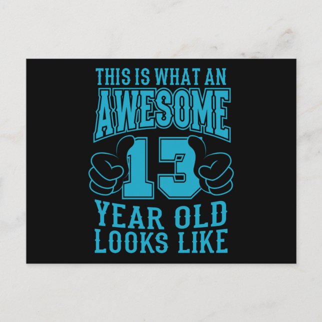 DETTA ÄR VAD EN FANTASTISK 13-ÅRING Fyller 13 Vykort (Framsida)