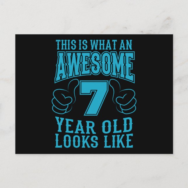 DETTA ÄR VAD EN FANTASTISK 7-ÅRING HAR 7-ÅRSFödels Vykort (Framsida)