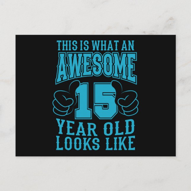 DETTA ÄR VAD FANTASTISK 15 ÅR GAMLA 15 ÅR VYKORT (Framsida)