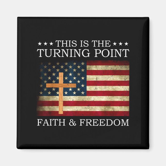 Detta Är Vändpunkten Patriotisk Kristet Fait Magnet (Framsidan)
