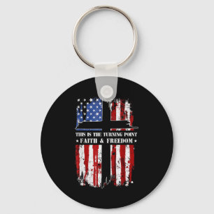 Detta Är Vändpunkten Patriotisk Kristna Tro Nyckelring