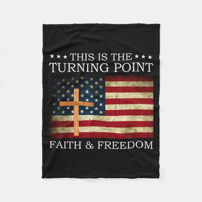 Detta Är Vändpunkten Patriotisk Kristna Tron Fleecefilt (Framsidan)