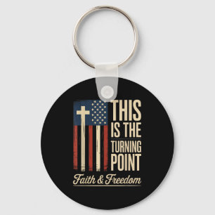 Detta Är Vändpunkten Patriotisk Tro Usa Nyckelring