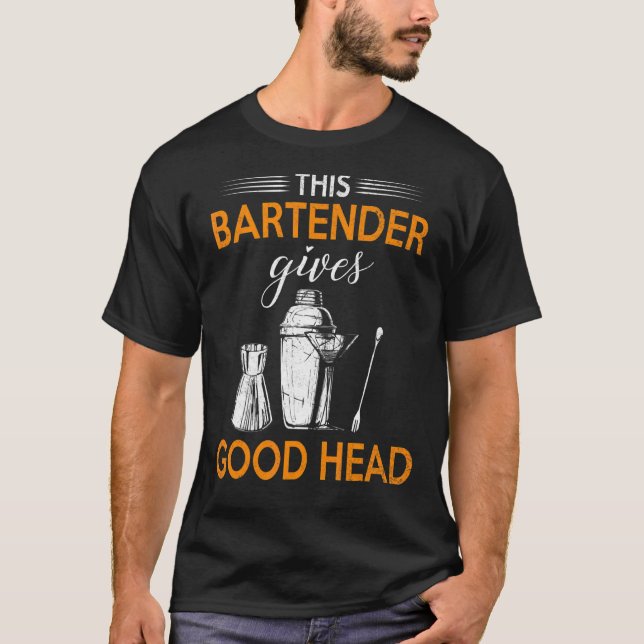 Detta Bartender Ge Bra Head Pub Service Joke T Shirt (Framsida)