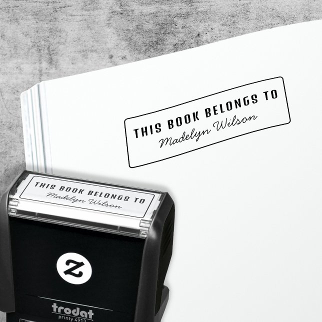 Detta Bok-Tillhör till - bokskylten Namn Självfärgande Stämpel (Skapare uppladdad)