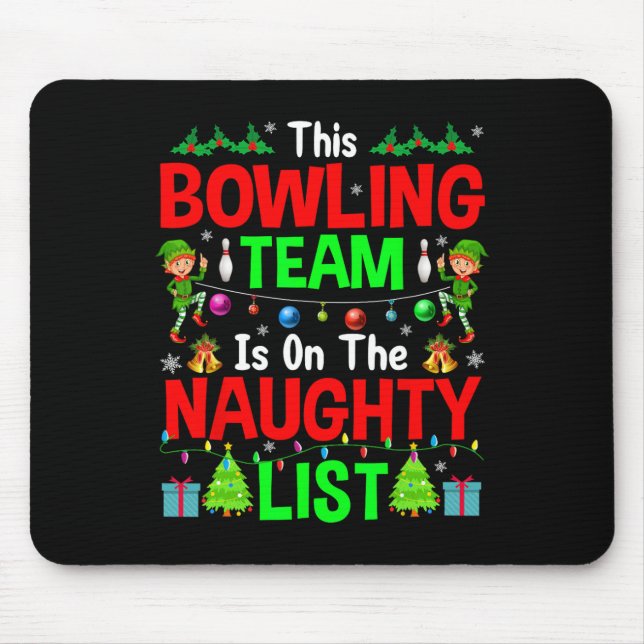 Detta bowlinglag på naughty list Cute Christmas E Musmatta (Framsidan)
