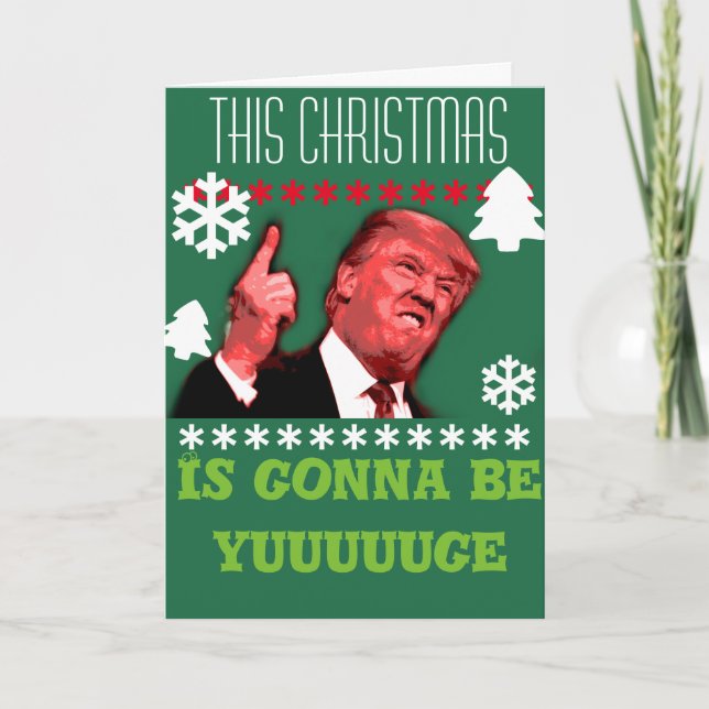 Detta går julen att vara yuuuuge, trumfkort helgkort (Framsida)