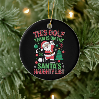 Detta golfteam är på jul tomtens naughty lista jul julgransprydnad keramik