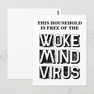 Detta hushåll är fritt från Woke Mind Virus Anpass Vykort