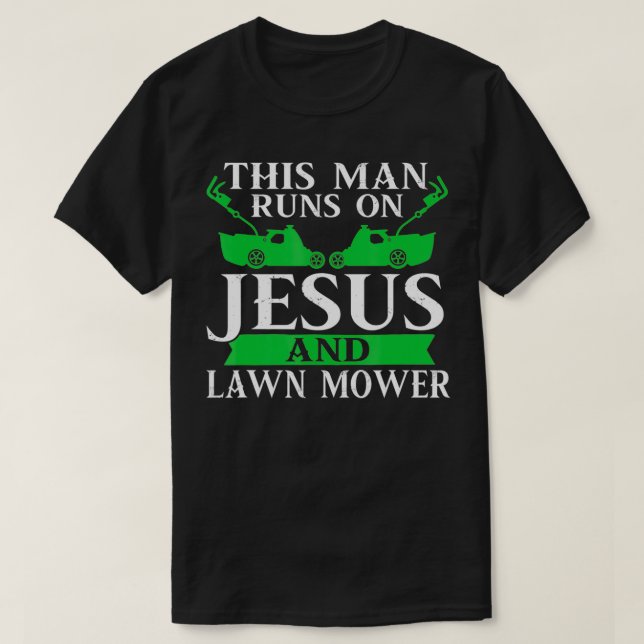 Detta innebär Springa på Jesus & Gräsmatta Mower G T Shirt (Design framsida)