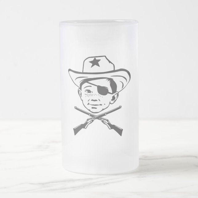 Detta jul, sköt jag mitt öga ut! frostat ölglas (Center)