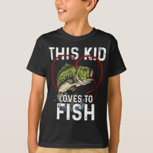 Detta Kid Kärlek till Fish Fishing Children Fisher T Shirt