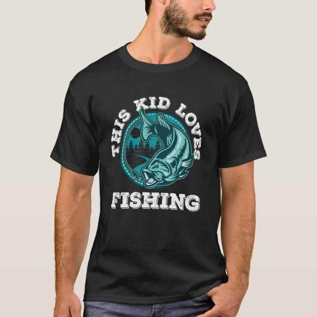 Detta Kid Kärlek till fiskares fiske T Shirt (Framsida)