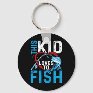 Detta Kid Kärlek till fiskets fiskebåtar Nyckelring