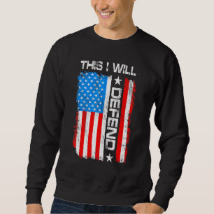 Detta kommer jag att försvara 4 juli, Patriot Amer Lång Ärmad Tröja