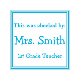 Detta kontrolleras av läraren Frimärke Självfärgande Stämpel