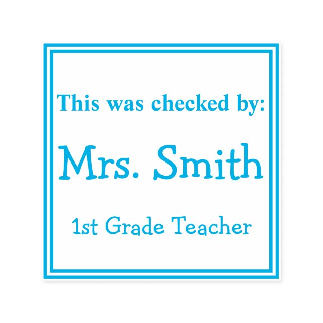 Detta kontrolleras av läraren Frimärke Självfärgande Stämpel (Design)