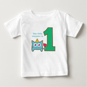 Detta lilla monstret fyller ett, sin första födels t shirt