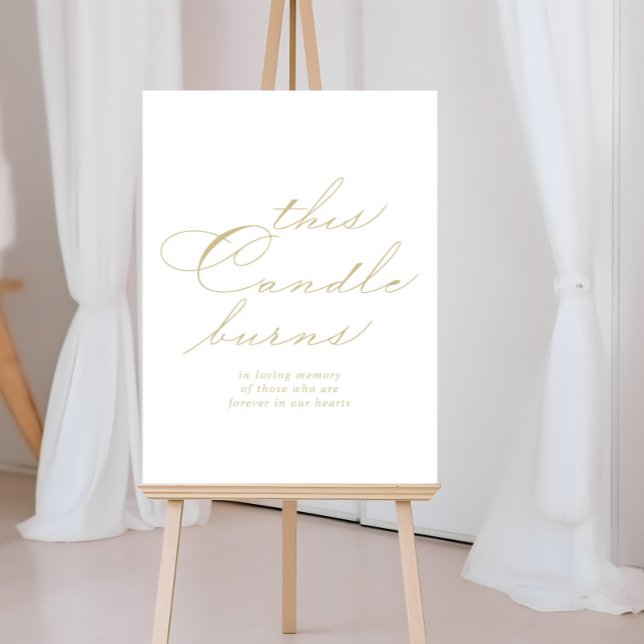 Detta ljus brinner elegant kalligrafi guldskylt poster (Skapare uppladdad)