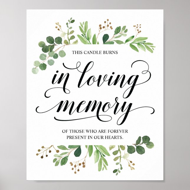 Detta ljus brinner till minne av Minnestecken Poster (Framsidan)