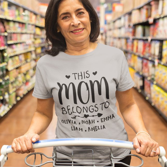 Detta Mamma Tillhör Anpassningsbar Kids Namn T Shirt (Skapare uppladdad)