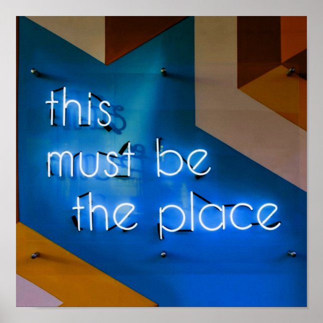 Detta måste vara ställe NEON-skylten Funny Poster (Framsidan)