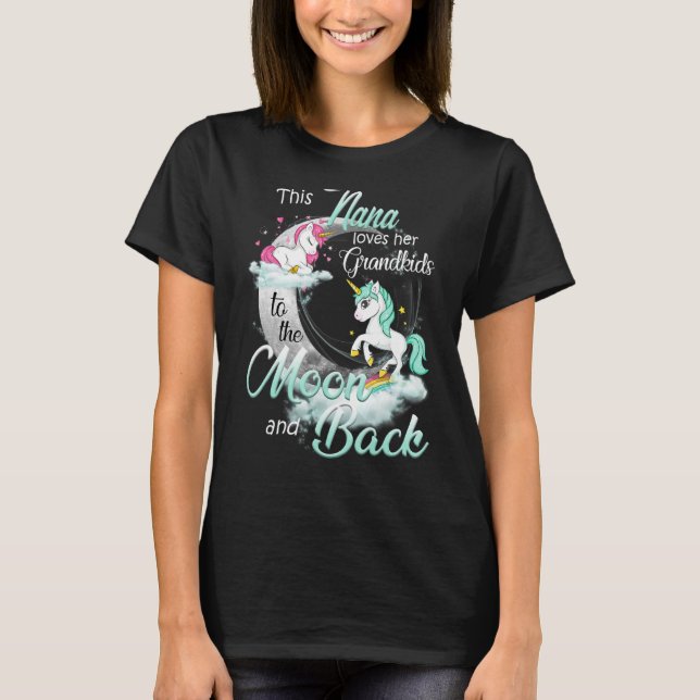 Detta Nana Kärlek hennes Barnbarn till Måne och ti T Shirt (Framsida)