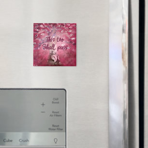 Detta Också Skall Förgå Abstrakt Träd Rosa Vitt Br Magnet