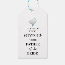 Detta säte är vänligt reserverat för far vid presentetikett