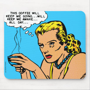 Detta ska kaffe håller mig vaken - blått musmatta