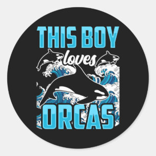 Detta skydd av Kärlek Orcas Sea Whale Orca Runt Klistermärke