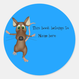 "Detta Tillhör i Bok till" Bok-fäktare Runt Klistermärke