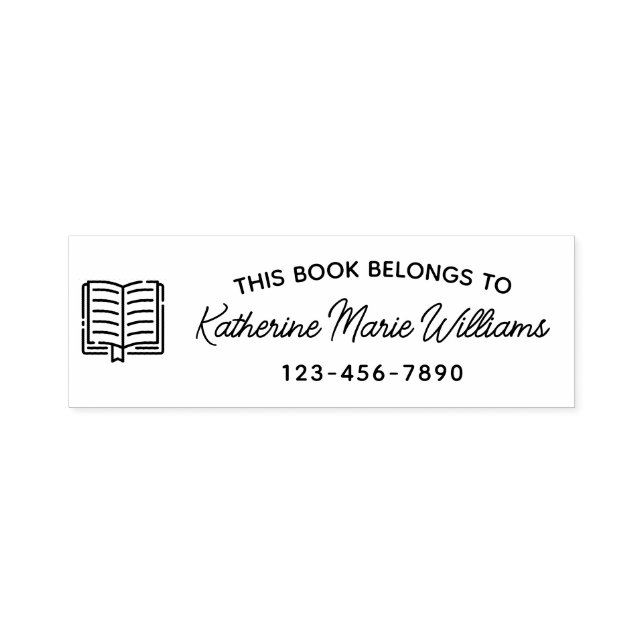 Detta Tillhör till Bok - självmatande gummi Frimär Självfärgande Stämpel (Design)